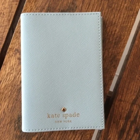 Brand New KATE SPADE Passport Holder VERY RARE!! Light Pale Cy Blue NWT! - Picture 7 of 7